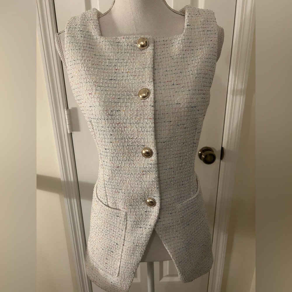 Anthropologie Maeve Square Neck Tweed Vest NWT! - Picture 14 of 16